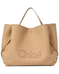 Chloé - Grand Sac Porté Épaule Clover Double En Fibres À Effet Raphia - Lyst