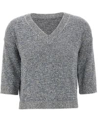 Kangra - Micro-Sequin V-Neck Sweater - Lyst