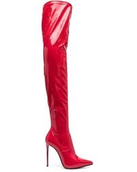 Le Silla - Botas rojas por encima de la rodilla elásticas con tacón de aguja - Lyst