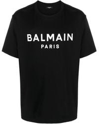 Balmain - Logo Druck T -Shirt - Lyst