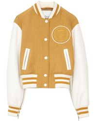 3.1 Phillip Lim - Logo-patch Knitted Bomber Jacket - Lyst