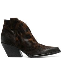 Elena Iachi - Leopard-Print Pointed-Toe Ankle Boots - Lyst