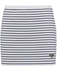 Prada - Striped Jersey Miniskirt - Lyst