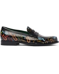SCAROSSO - Graphic-Print Loafers - Lyst