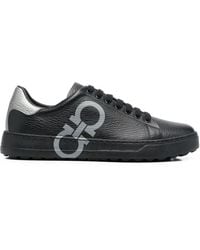 Ferragamo - Number Low-top Leather Sneakers - Lyst