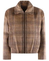 Cruna - Veste Bomber Zippée À Carreaux - Lyst
