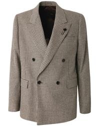 Lardini - Blazer Con Motivo Pied De Poule - Lyst