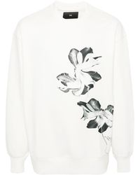 Y-3 - Floral-print Drop-shoulder Sweatshirt - Lyst