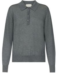 Loulou de Saison - Fine-Knit Long-Sleeve Polo Shirt - Lyst