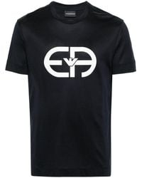 Emporio Armani - T-shirt Met Logoprint En Ronde Hals - Lyst