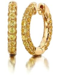 Graziela - Sapphire Three-Sided Hoop Earrings - Lyst