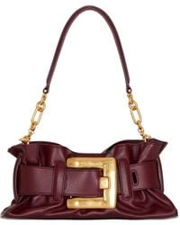 Balmain - Anthem Kalfsleren Mini-Clutch Verfraaid Met Gesp - Lyst