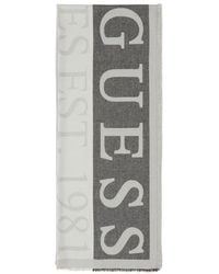 Guess - Logo-Jacquard Frayed-Edge Scarf - Lyst