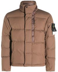 Stone Island - Logo-Patch Quilted Padded Jacket - Lyst