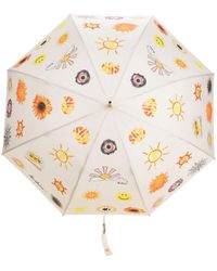 Dames Accessoires voor voor Paraplus voor Moschino Paraplu Met Teddybeerprint in het Naturel 