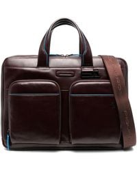 Piquadro - Contrast-Lining Leather Laptop Briefcase - Lyst
