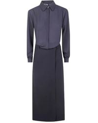 DR. HOPE - Shirt-Style Wrap Midi Dress - Lyst
