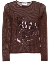 Jean Paul Gaultier - Mesh Top Verfraaid Met Pailletten - Lyst