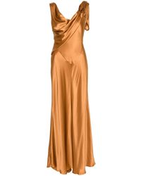 Alberta Ferretti - Draped Satin Gown - Lyst