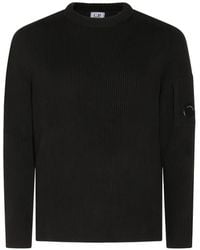 C.P. Company - Ribbed-Knit Lens-Detail Sweater - Lyst