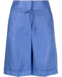 Peserico - Drawstring Linen Shorts - Lyst