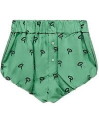Marni - Silk Twill Bloomers With Floral Print - Lyst