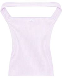 Courreges - Geripptes Strickoberteil - Lyst