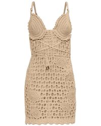 The Attico - Crochet-Knit Mini Dress - Lyst