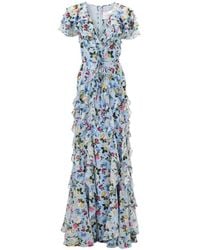 Carolina Herrera - Floral-Print Maxi Dress - Lyst