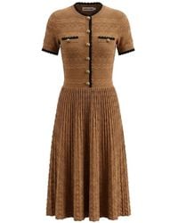 Self-Portrait - Pointelle-Knit Scalloped-Trim Midi Dress - Lyst