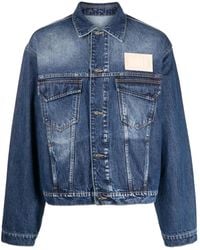 A_COLD_WALL* - Vintage-Wash Logo-Print Denim Jacket - Lyst