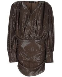 ROTATE BIRGER CHRISTENSEN - Sequin-Embellished Ruched Mini Dress - Lyst