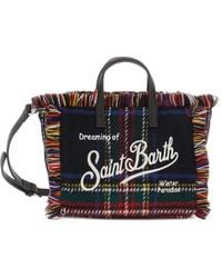 MC2 Saint Barth - Mini Vanity Tartan-Check Fringed Tote Bag - Lyst