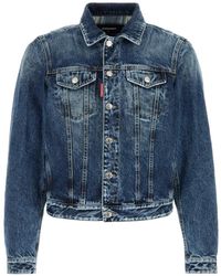 DSquared² - Acid-Wash Button-Up Denim Jacket - Lyst