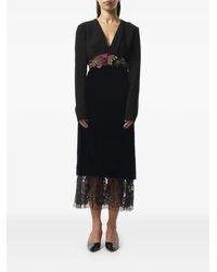 Lanvin - Crystal-Embellished Lace-Trim Dress - Lyst