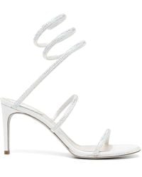 Rene Caovilla - Cleo Crystal 80 Wrap Sandals - Lyst