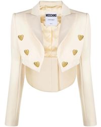 Moschino - Heart-Embellished Cropped Jacket - Lyst
