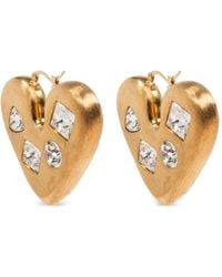 Jacquemus - Crystal-Embellished Heart-Shaped Earrings - Lyst