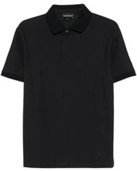 Emporio Armani - Chevron-Knit Short-Sleeve Polo Shirt - Lyst