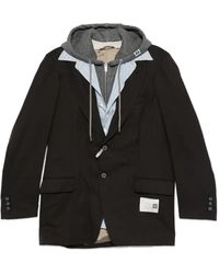 Maison Mihara Yasuhiro - Chaqueta a capas con capucha - Lyst