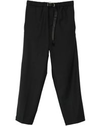 White Sand - Elastic-waistband Buckled Straight-leg Trousers - Lyst