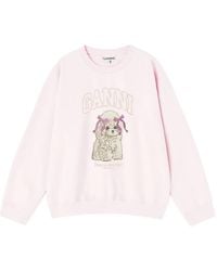 Ganni - Graphic-Print Sweatshirt - Lyst
