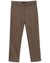 Dondup - Nima Herringbone-Pattern Cropped Wool Trousers - Lyst