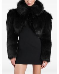 David Koma - Cropped Faux-Fur Jacket - Lyst