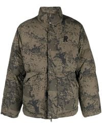 Represent - Logo-Embroidered Camouflage Puffer Jacket - Lyst