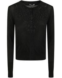 Ermanno Scervino - Lace-Appliqué Button-Up Cardigan - Lyst