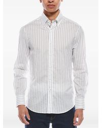 Brunello Cucinelli - Striped Long-Sleeve Shirt - Lyst