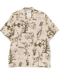 Oas - Poplan Cuba Graphic-Print Linen Shirt - Lyst