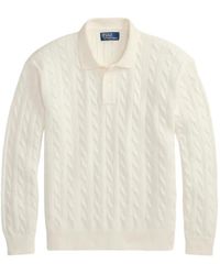 Polo Ralph Lauren - Cable-Knit Polo-Collar Sweater - Lyst
