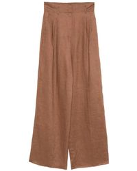 Max Mara - Tmateria Pleated Linen Trousers - Lyst